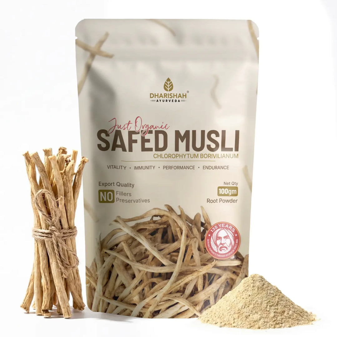 Safed Musli Powder 100g pouch — Dharishah Ayurveda Chlorophytum