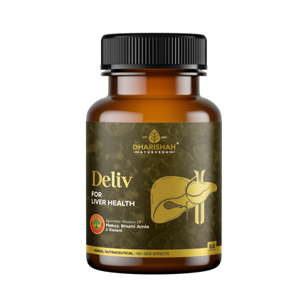 Dharishah Ayurveda Deliv capsules and syrup – herbal supplements for superior liver health and detoxification.