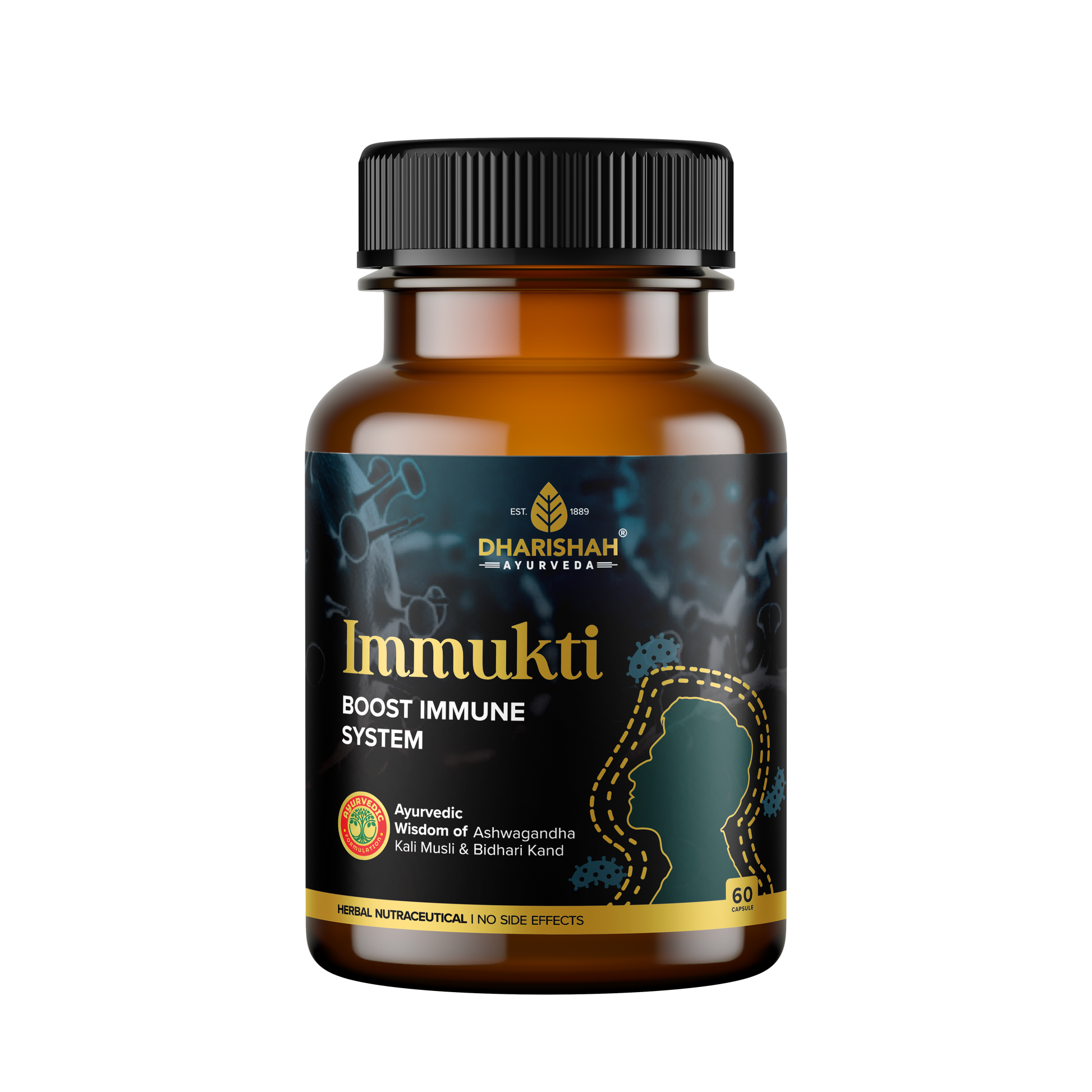 Immukti herbal capsules – natural Ayurvedic remedy with Ashwagandha, Kali Musli, and Bidari Kand for immunity