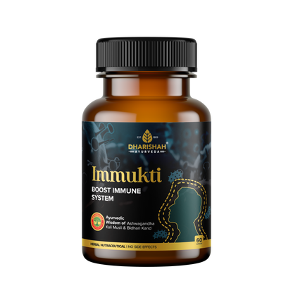 Immukti herbal capsules – natural Ayurvedic remedy with Ashwagandha, Kali Musli, and Bidari Kand for immunity