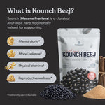 Kaunch Beej (Mucuna pruriens) bean powder texture