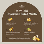 Safed Musli dosage — ½ teaspoon in warm milk after meals