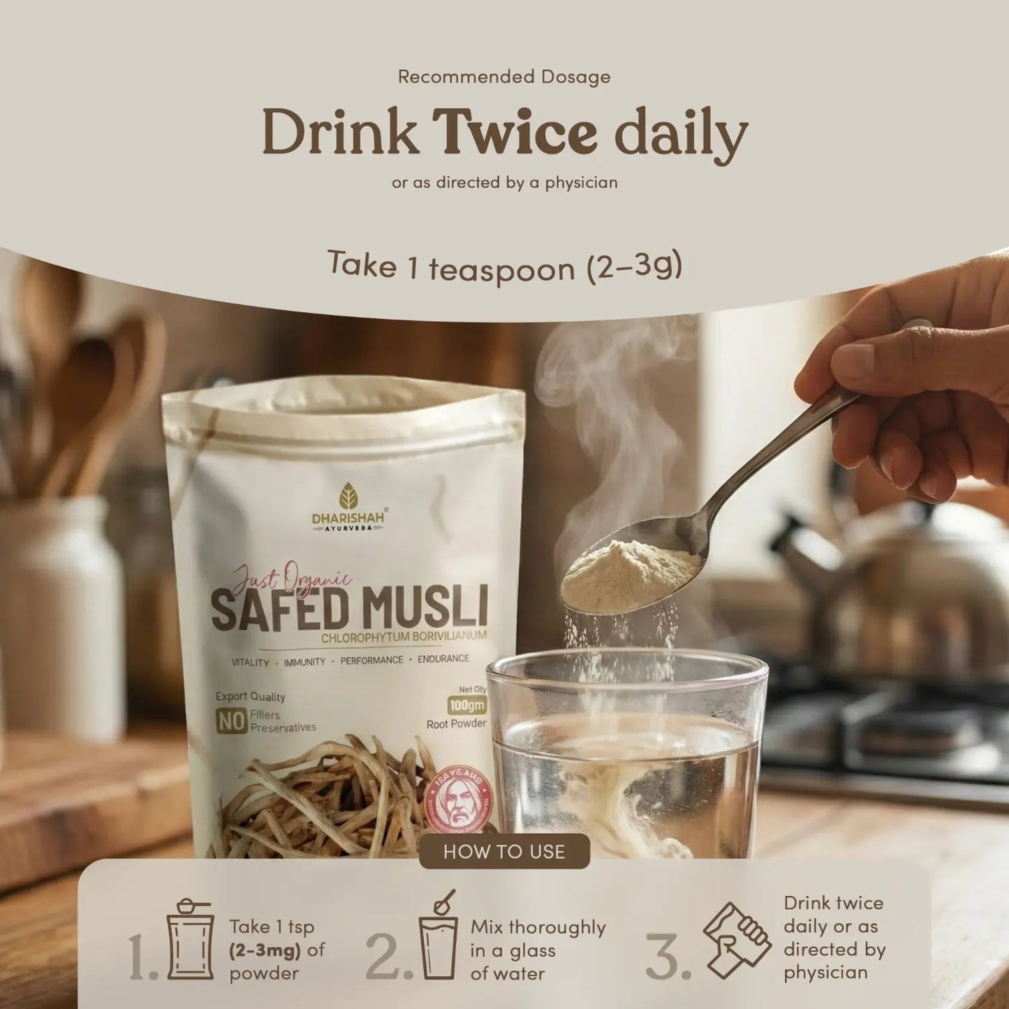 Safed Musli Powder lab certificate — heavy-metal and purity tested