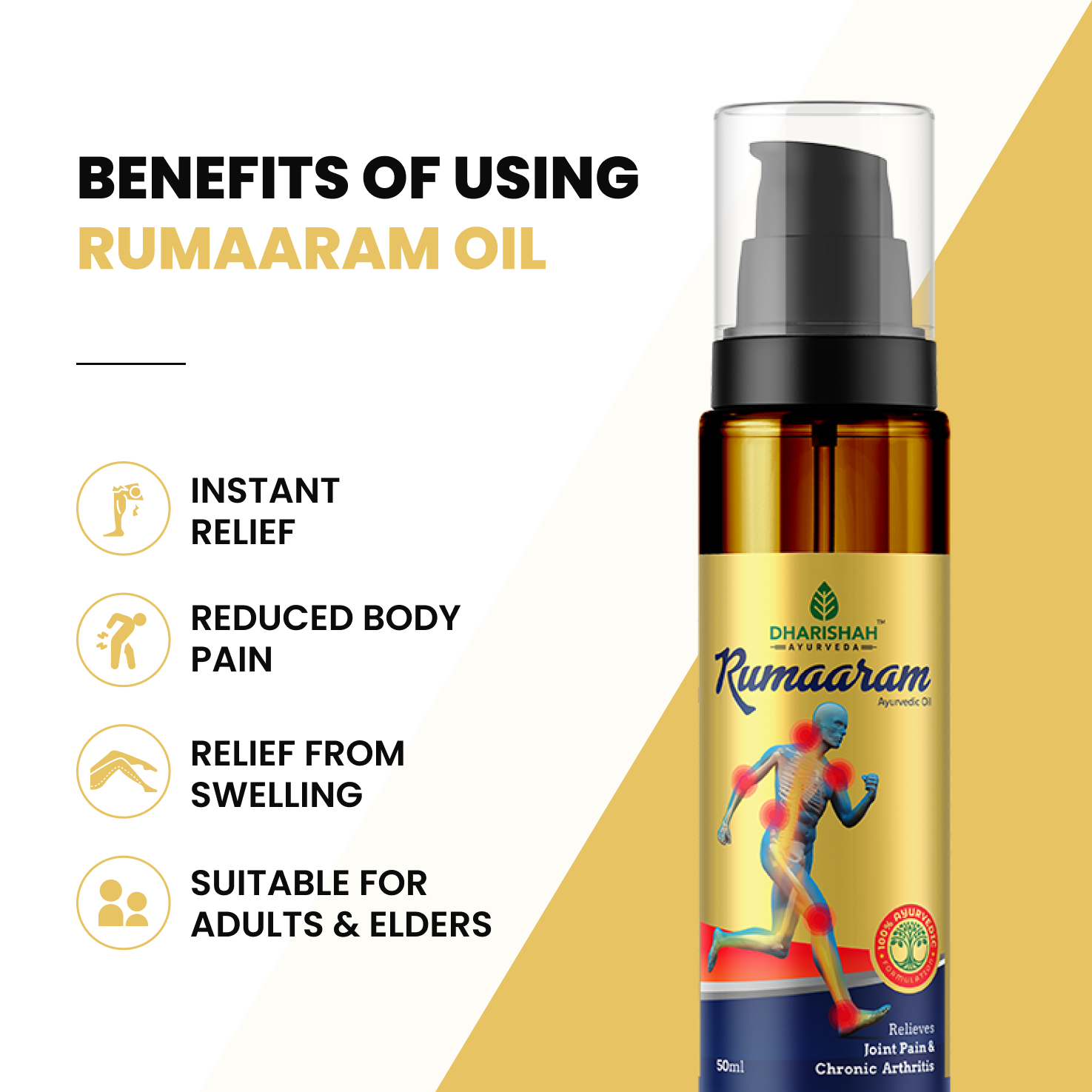Benefits of using Rumaaram Oil.