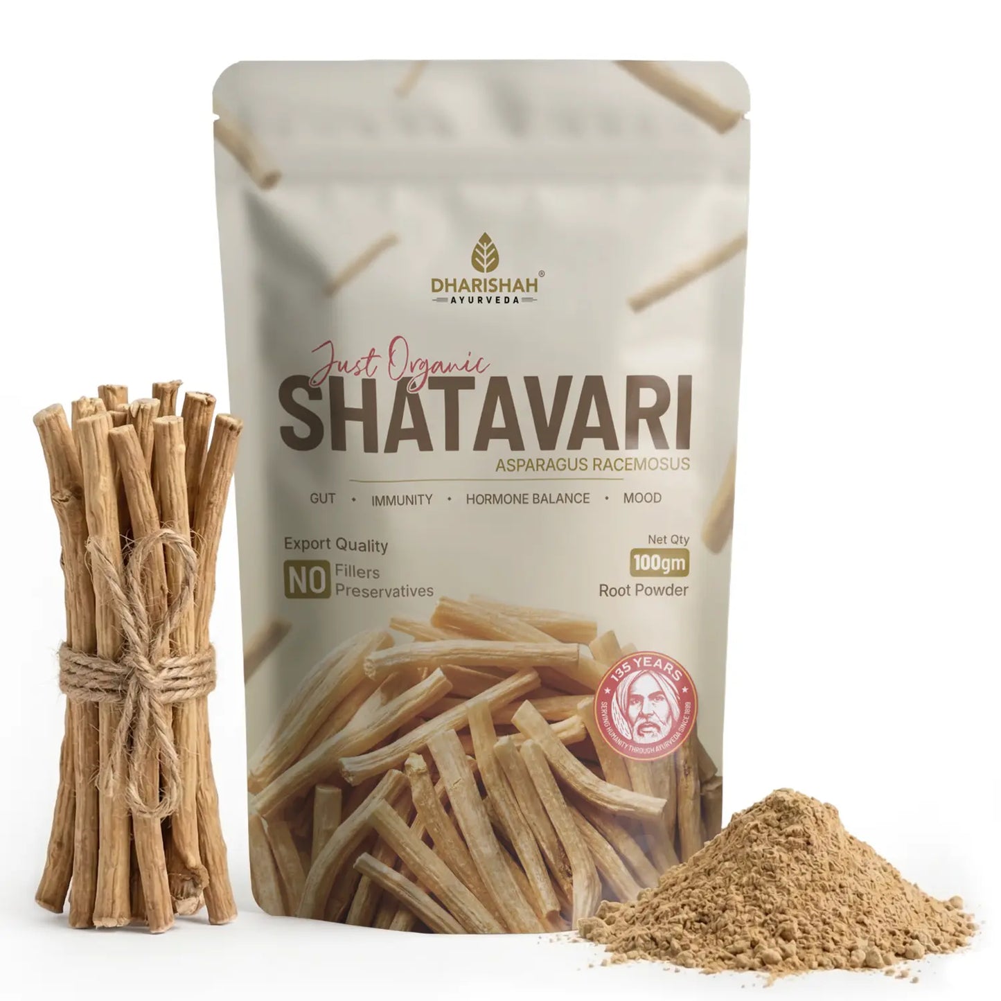 Shatavari Powder 100g pouch — Dharishah Ayurveda Asparagus racemosus