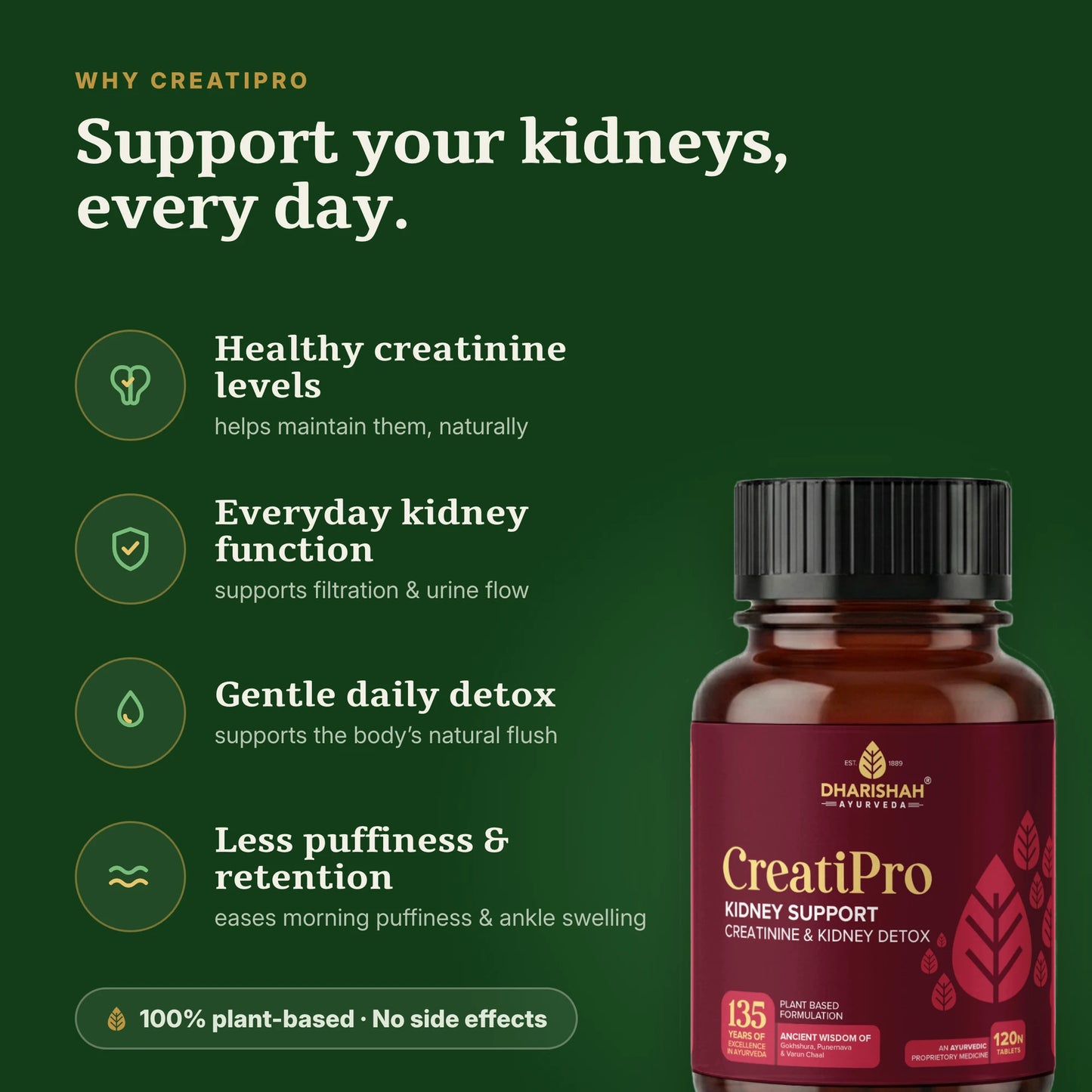 CreatiPro benefits — creatinine, kidney function, detox, water retention